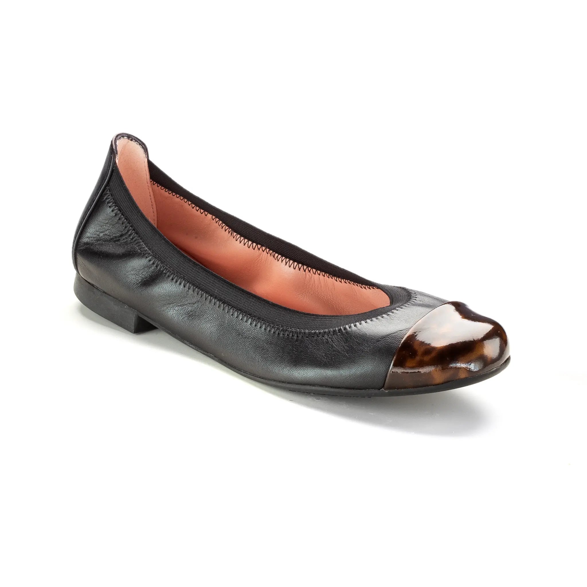 48780 - Teens Slip on Stretch Shoe in Black Tortoise Tip