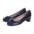 48901 - Navy Soft Leather Heel for Teen/Women by Pretty Ballerinas