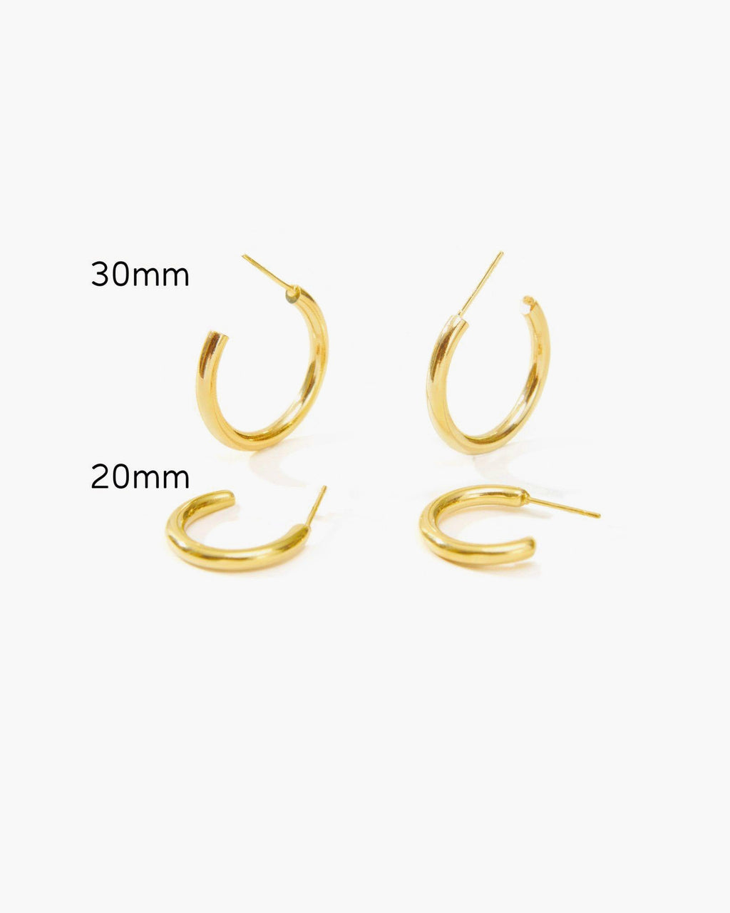 Gold Endless Hoop Earrings Set