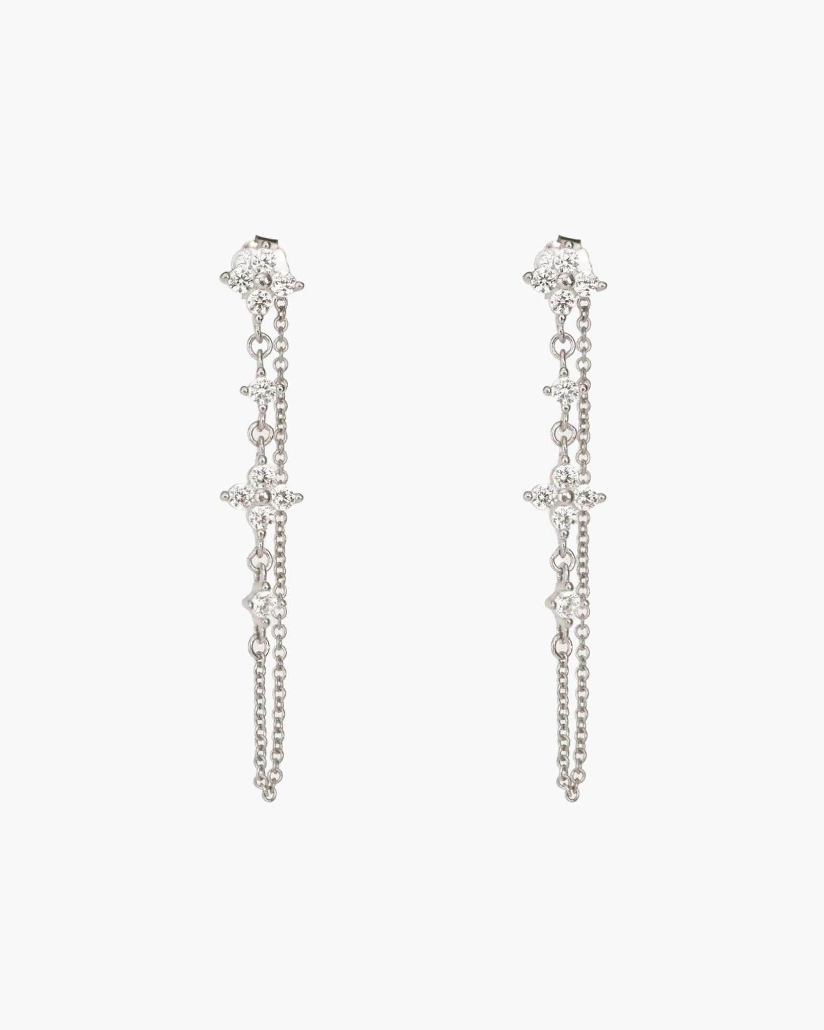 Gold Clover Drop Earrings